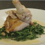Roast Chicken Breast with Creamy Curly Kale